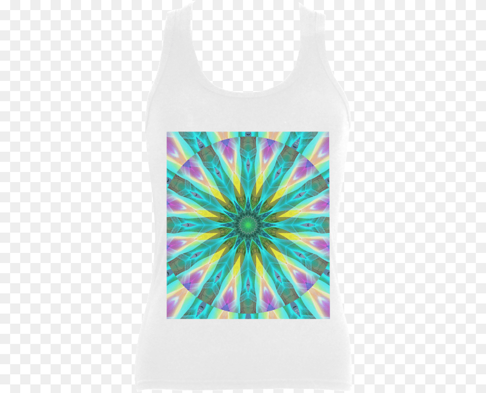 Golden Violet Peacock Sunrise Abstract Wind Flower Active Tank, Clothing, Tank Top, Dye, Adult Free Transparent Png