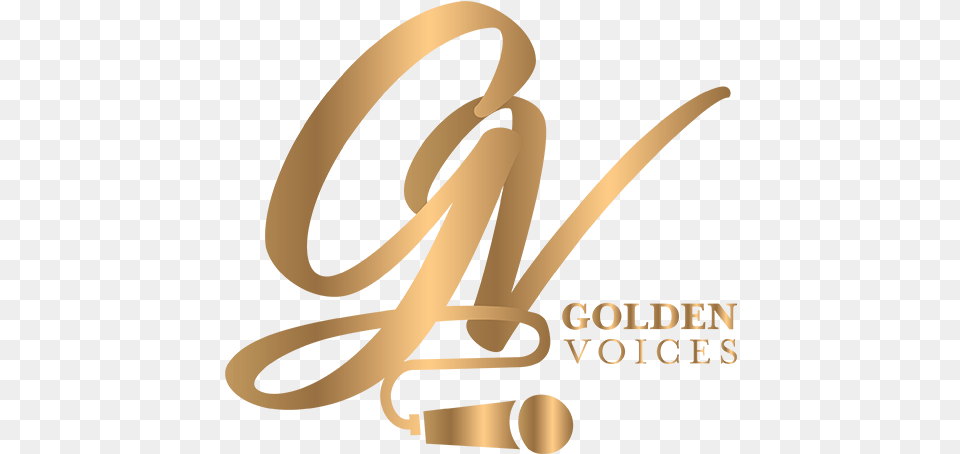 Golden Voices Llc Logo Voice Gold, Text, Handwriting, Animal, Fish Free Png