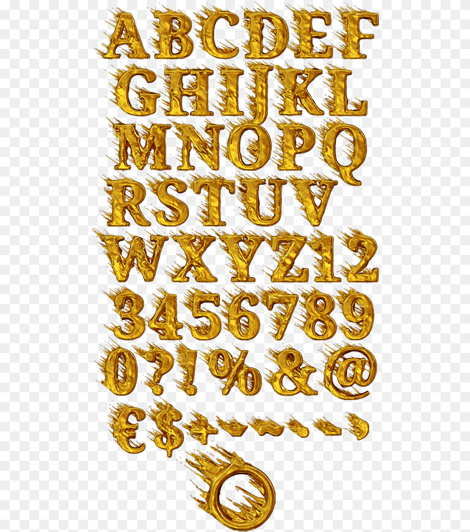 Golden Wind Font, Text Free Png