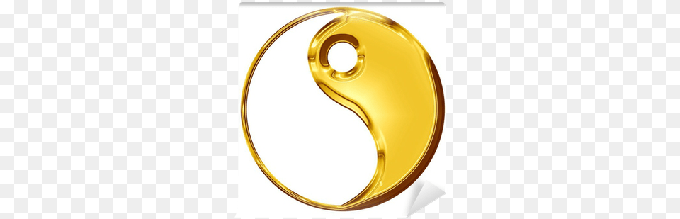 Golden Yin Yang Symbol Wall Mural U2022 Pixers We Live To Change Yin Yang Transparent Gold, Text, Number, Clothing, Hardhat Png Image