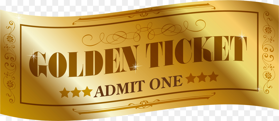 Goldenticket Golden Ticket Transparent Background, Paper, Text Png