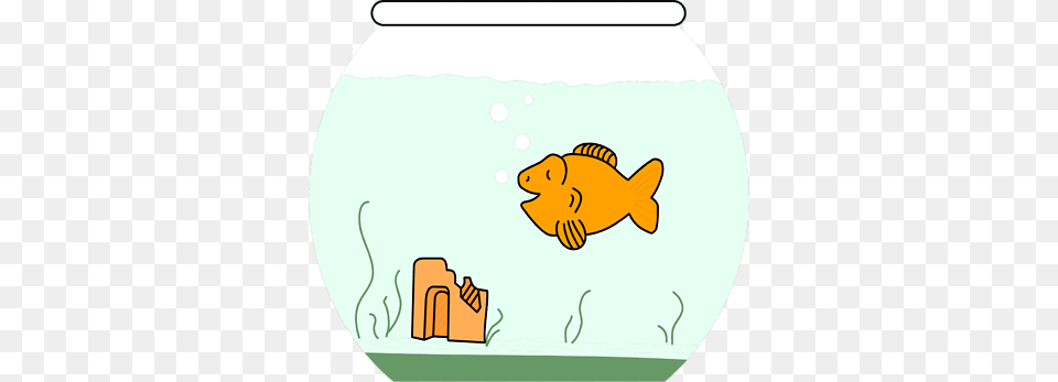 Goldfish Clipart Green Cartoon Goldfish In Bowl, Animal, Fish, Sea Life, Aquarium Free Png