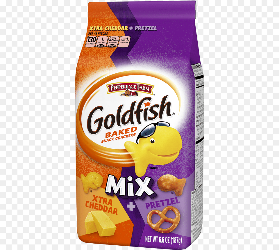 Goldfish Cracker Xtra Cheddar And Pretzel Goldfish, Food, Snack, Ketchup Free Png