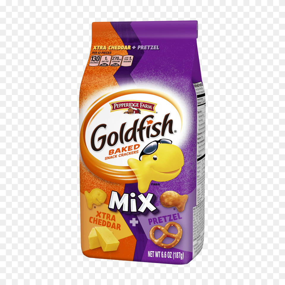 Goldfish Mix Xtra Cheddar Pretzel Baked Snack Crackers, Food, Can, Tin Free Png Download