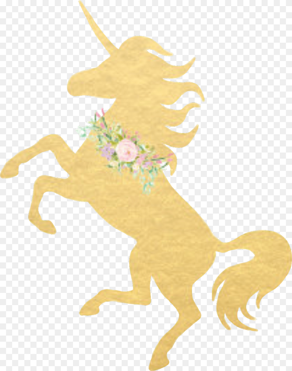 Goldgoldfoil Unicorn Unicornio Corona Unicorncrown Unicorn Silhouette White, Animal, Coyote, Mammal, Baby Free Png Download