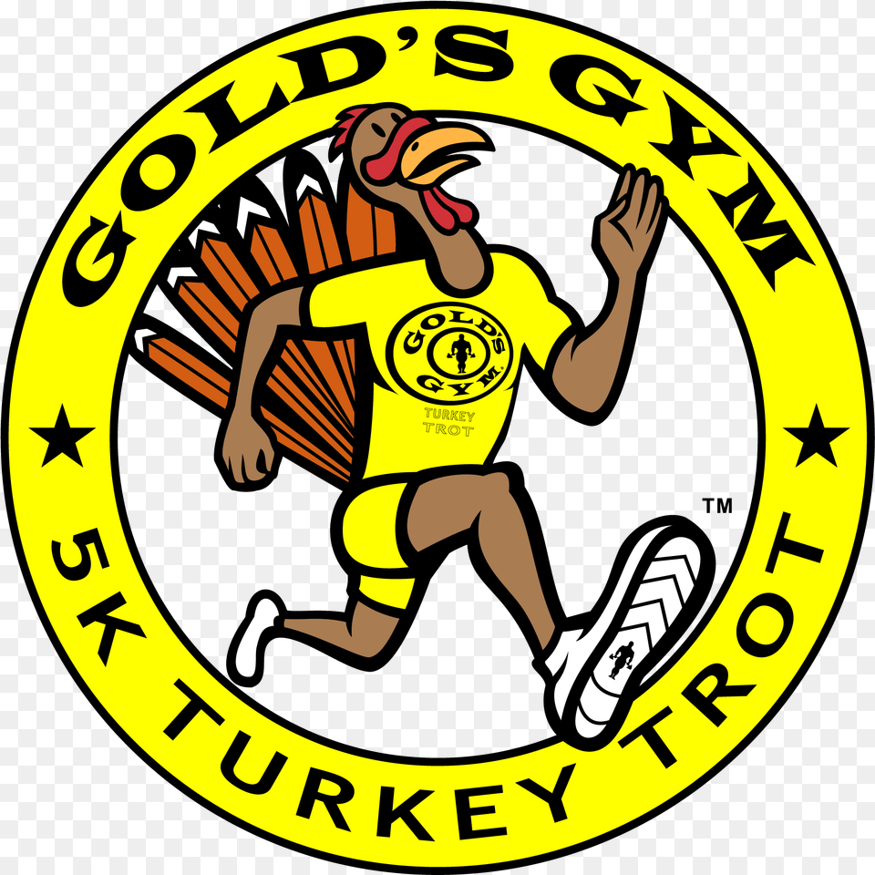 Golds Gym Annual 5k Turkey Trot, Logo, Person, Ball, Handball Png Image