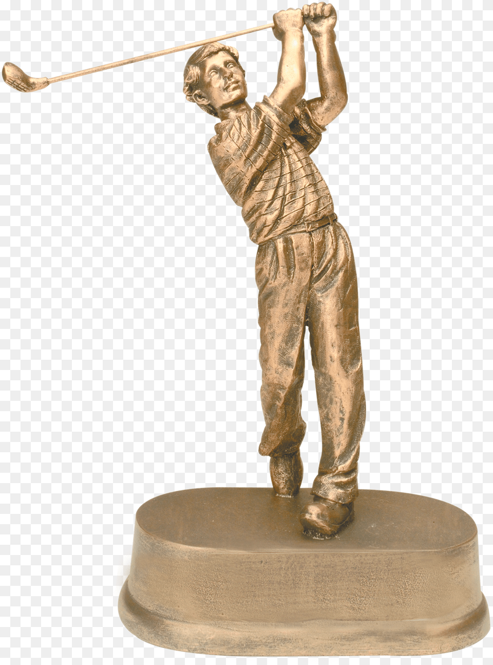 Golf Award Trophy Bronze, Figurine, Person, People Png Image