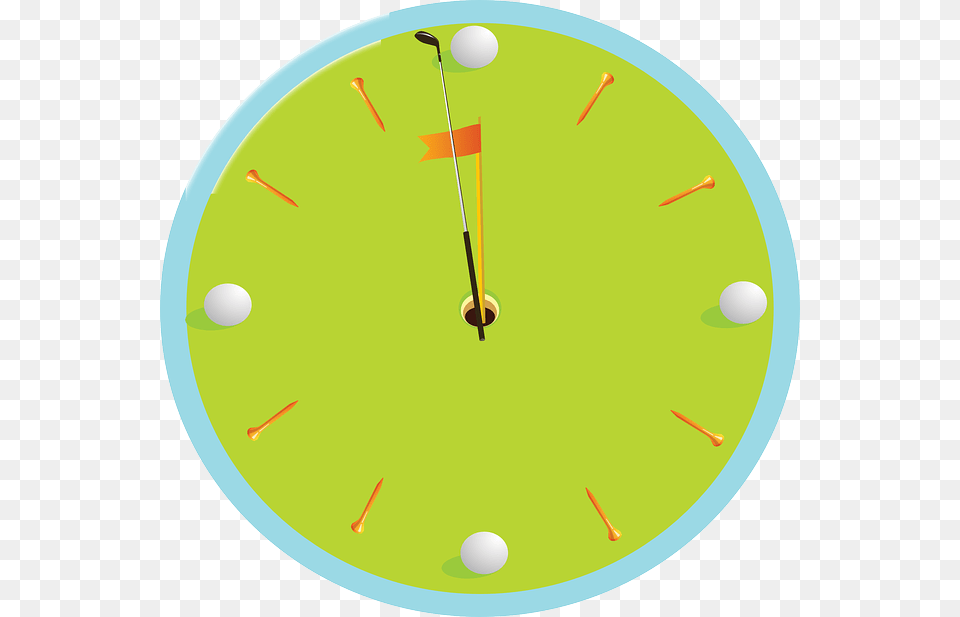 Golf Ball Clock Tee Putter Circle, Analog Clock Free Transparent Png