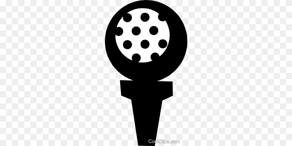Golf Ball On A Tee Royalty Free Vector Clip Art Illustration, Electrical Device, Microphone, Drain, Nature Png