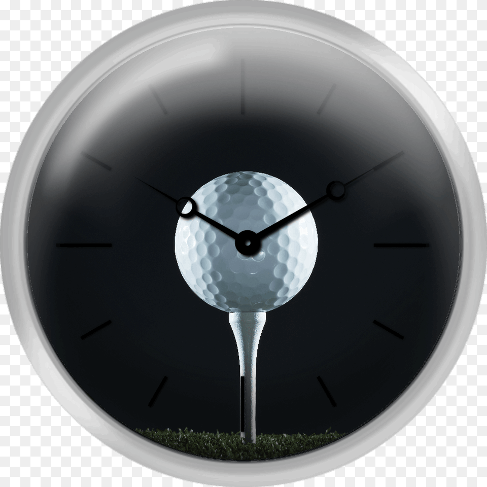 Golf Ball On Tee Surface Level Wall Clock, Golf Ball, Sport, Disk Png Image
