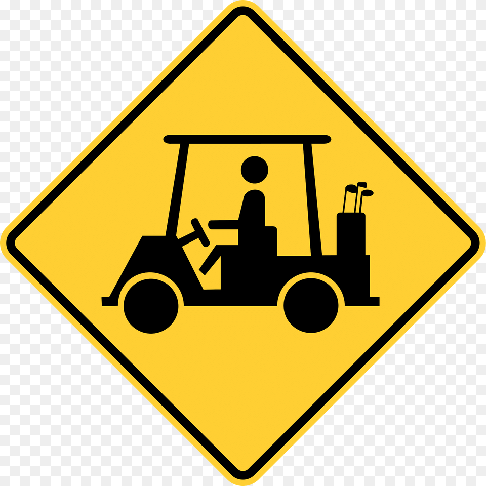 Golf Cart Crossing Clipart, Sign, Symbol, Road Sign Png