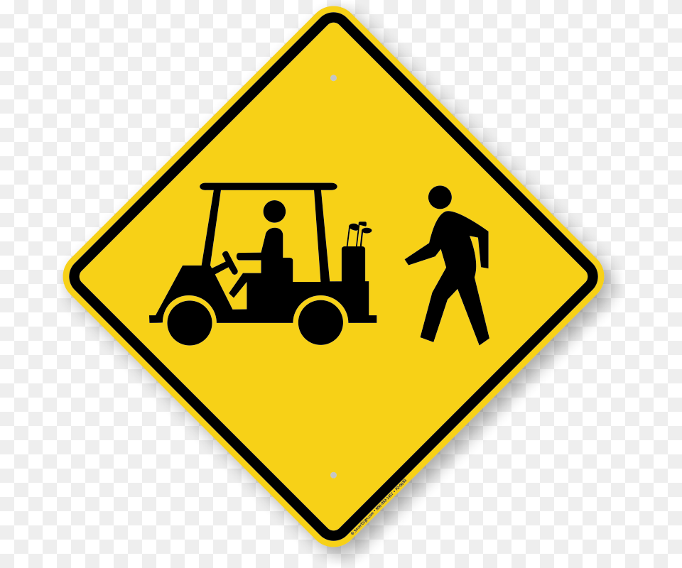 Golf Cart Crossing Signs Fast Shipping, Sign, Symbol, Road Sign, Adult Png