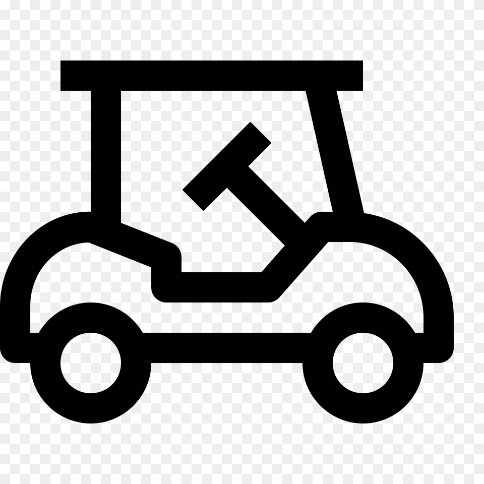 Golf Cart Icon, Gray Png