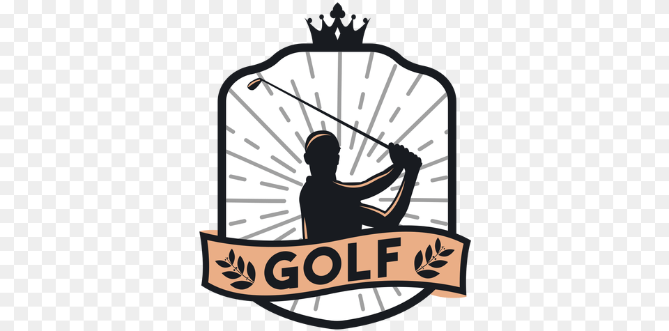 Golf Club Player Branch Crown Logo Clip Art, People, Person, Adult, Male Png Image
