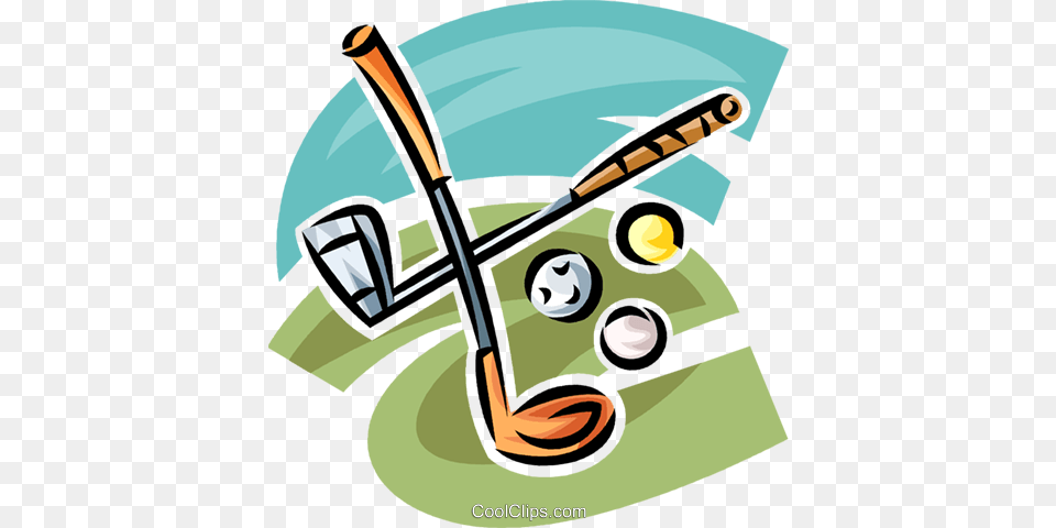 Golf Clubs And Balls Royalty Vector Clip Art Illustration, Device, Grass, Lawn, Lawn Mower Png
