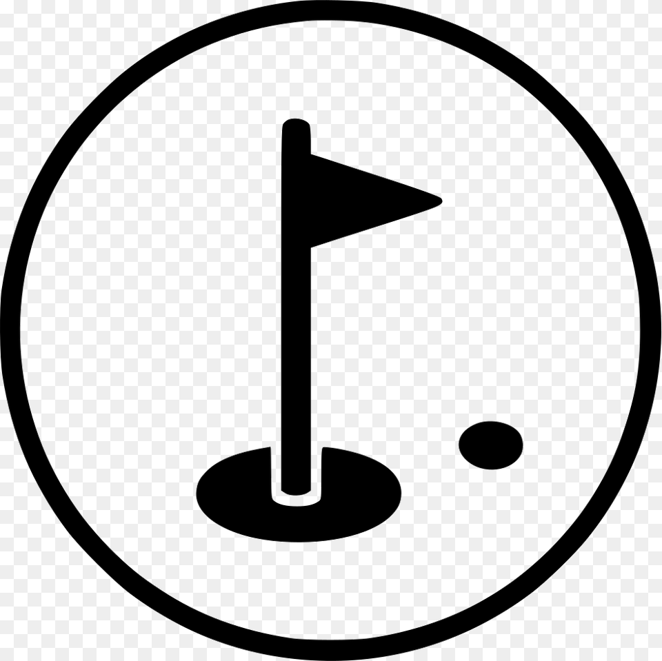 Golf Hole Flag Aim Comments Circle, Sign, Symbol, Road Sign Free Png Download