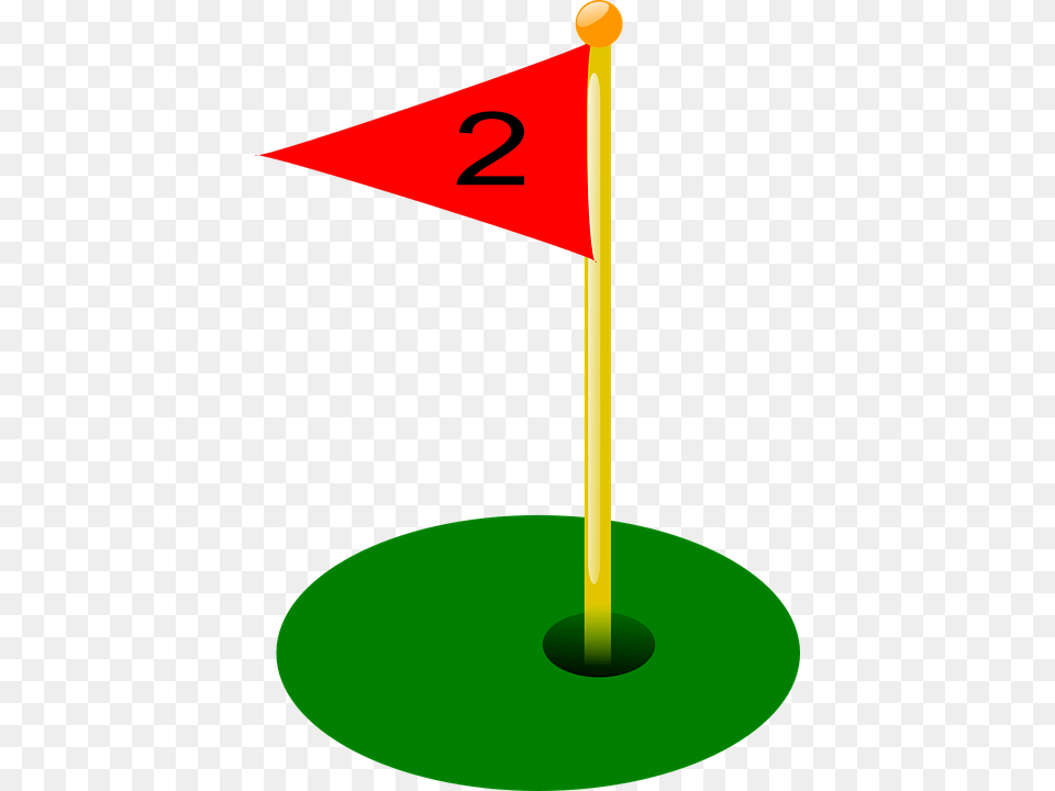 Golf Hole Flag Two Sport Game Golf Flag Hole, Text Free Png Download