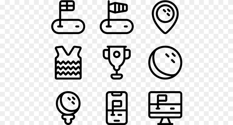 Golf Icons For Applications, Gray Png Image