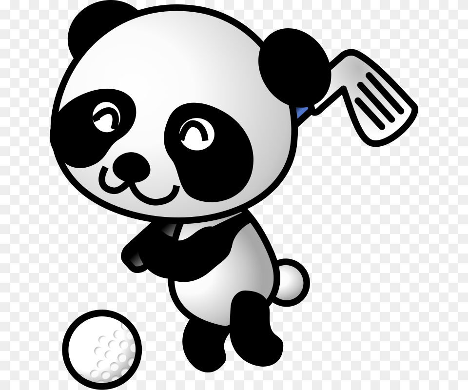 Golf Panda Vector, Cutlery, Fork, Baby, Ball Png Image