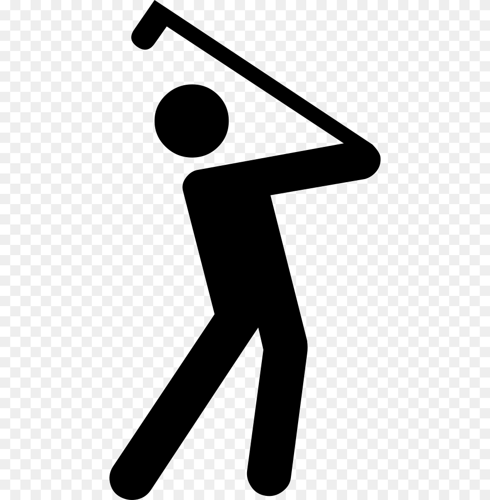 Golf Player Hitting The Ball Golf Player Icon, People, Person, Stencil, Sign Png