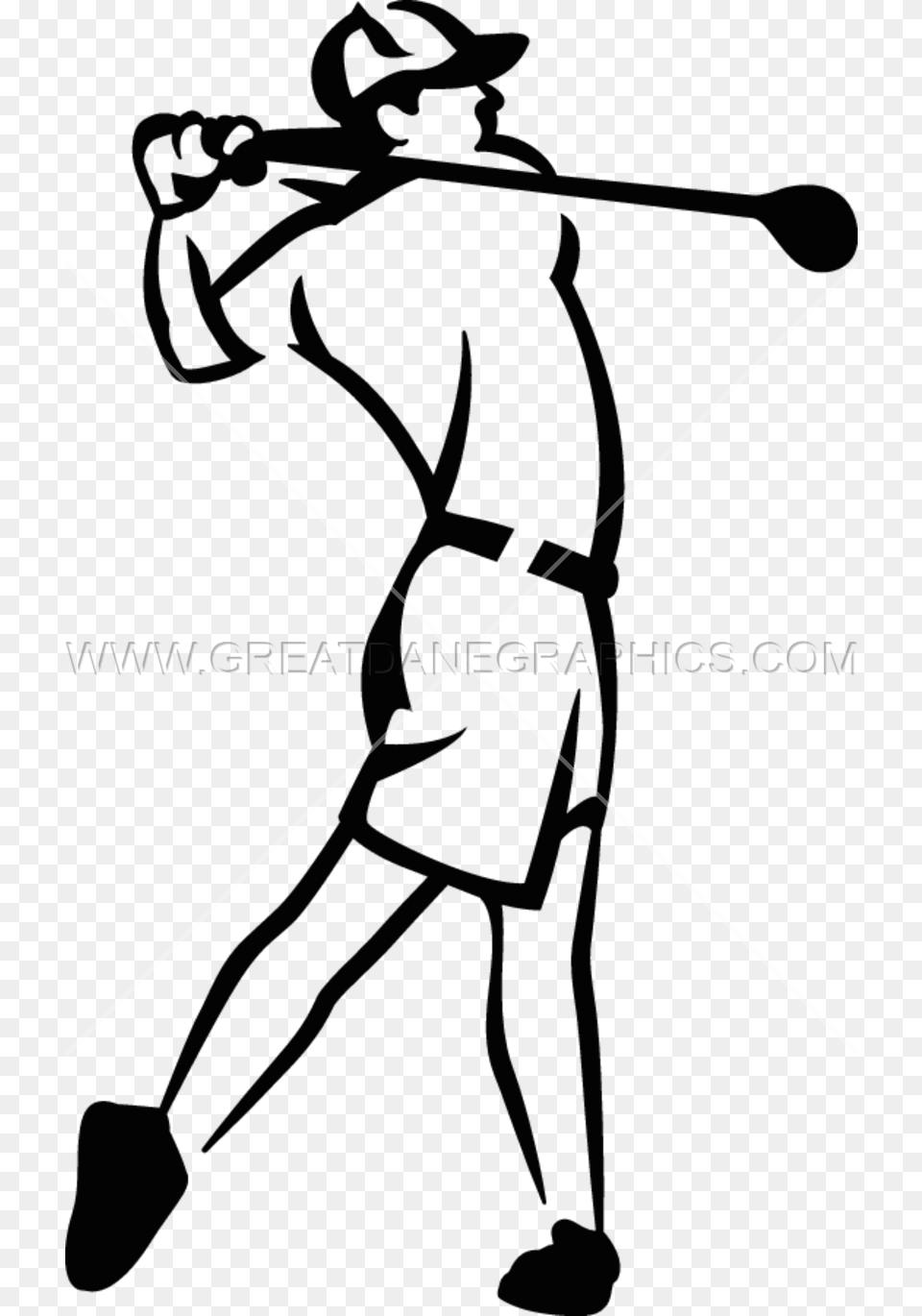 Golf Swing Production Ready Artwork For T Shirt Printing, People, Person, Bow, Weapon Free Transparent Png