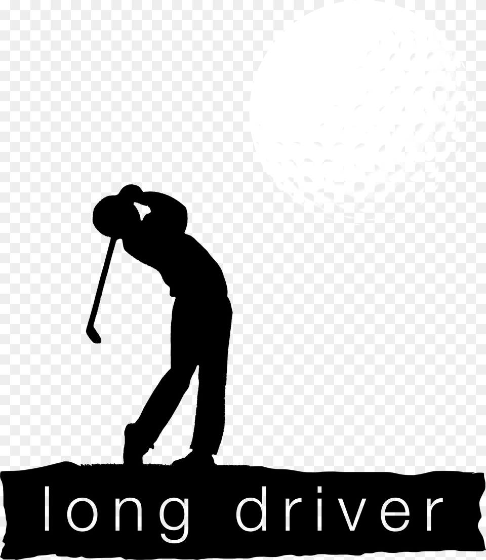 Golf Swing Silhouette, City, Text Png Image
