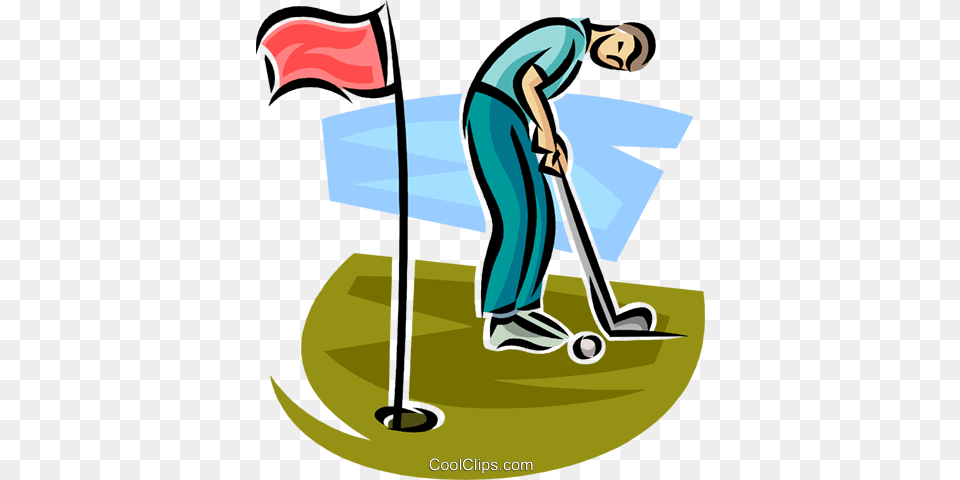Golfer Making A Putt Royalty Free Vector Clip Art Illustration, Person, Head, Face Png