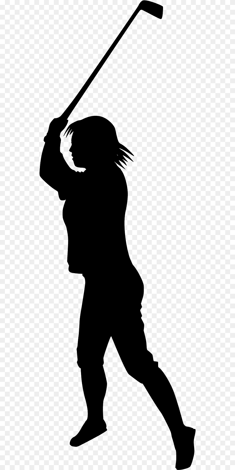 Golfer Silhouette, People, Person, Clothing, Footwear Png Image