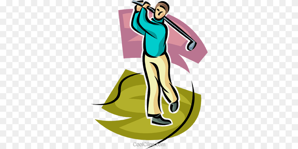 Golfer Taking A Swing Royalty Vector Clip Art Illustration, Cleaning, People, Person, Photography Free Png