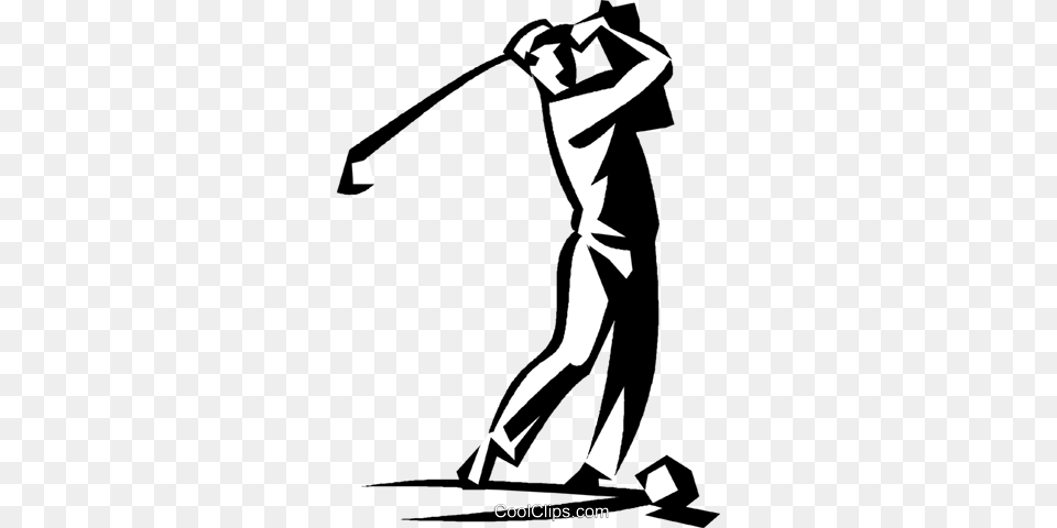 Golfer Teeing Off Royalty Vector Clip Art Illustration, People, Person, Golf, Sport Free Transparent Png