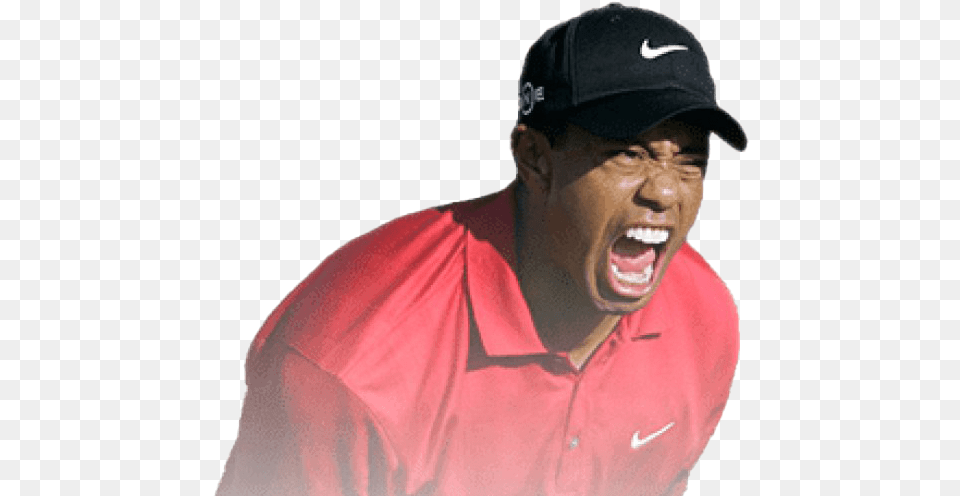 Golfer Tiger Woods Transparent Image Tiger Woods Fist Pump L, Hat, Person, Baseball Cap, Cap Png