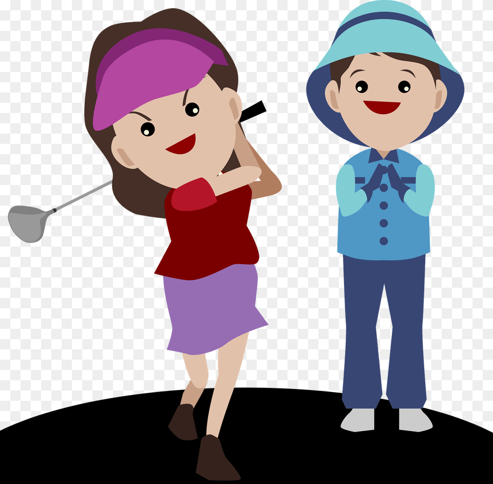 Golfer With Caddy Clipart, Baby, Person, Face, Head Png Image