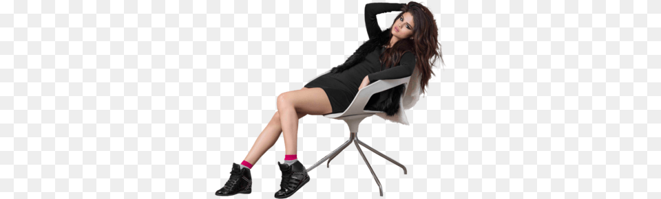 Gomez And Selena Image Selena Gomez, Person, Clothing, Sitting, Footwear Free Png