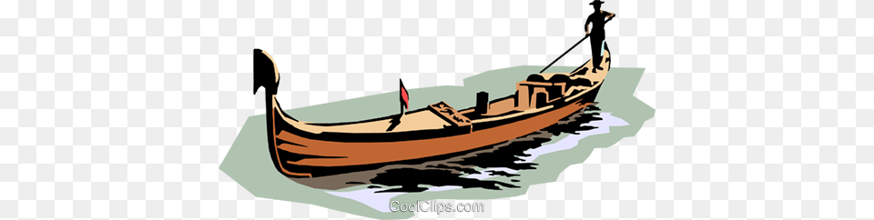 Gondola Royalty Vector Clip Art Illustration, Boat, Transportation, Vehicle, Person Free Png Download