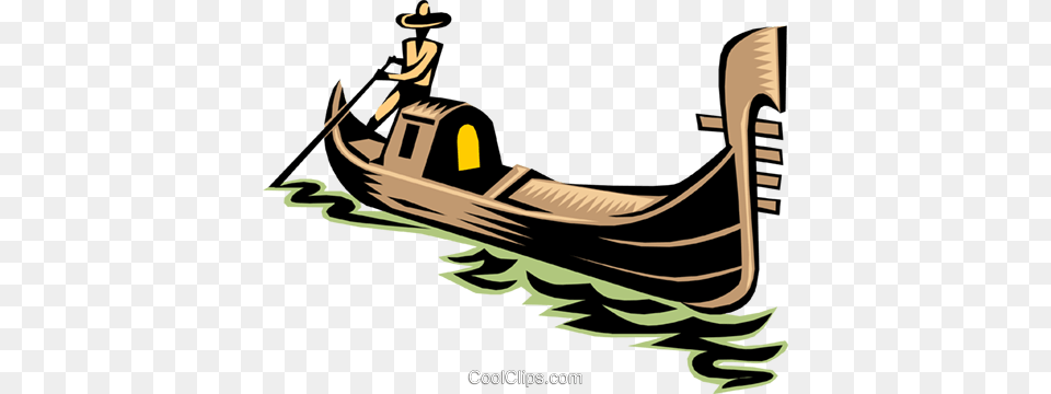 Gondola Royalty Vector Clip Art Illustration, Boat, Transportation, Vehicle, Person Free Png Download