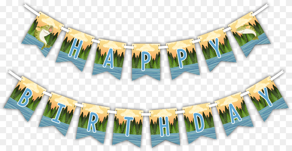 Gone Fishing Happy Birthday Banner, Text, People, Person Free Png Download