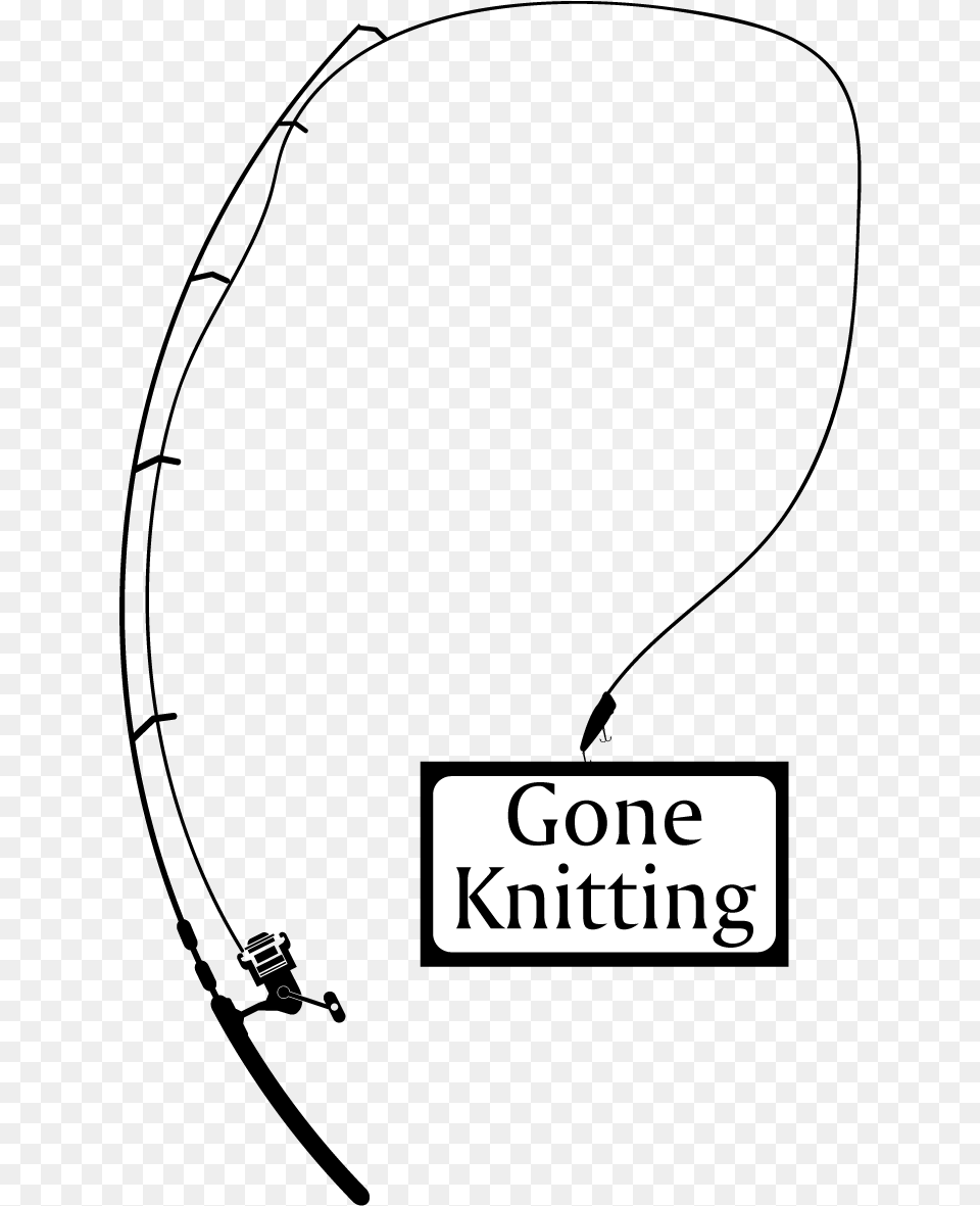 Gone Knitting Line Art, Sticker, Text Free Png Download