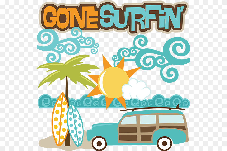 Gone Surfin Svg Scrapbooking Files Cuttable Clipartsea Digital Scrapbook Surfing, Water, Sea, Nature, Outdoors Free Transparent Png