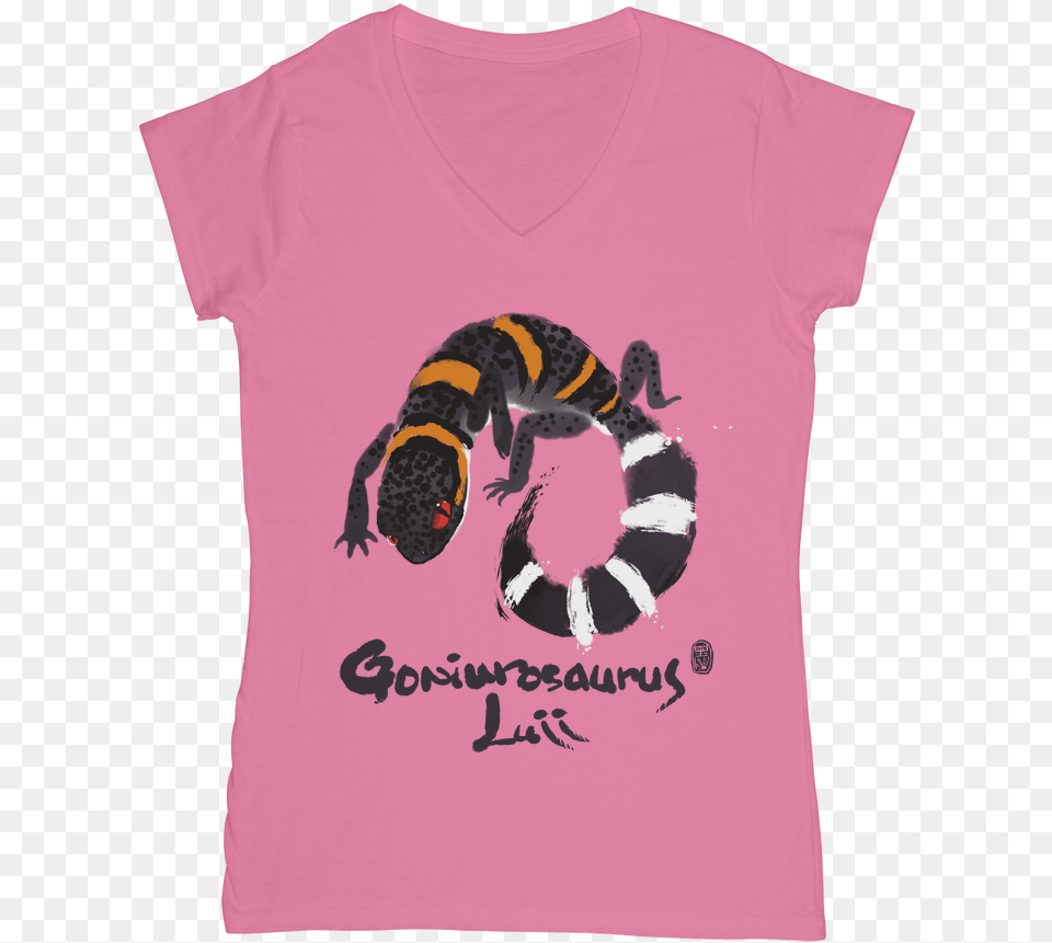 Goniurosaurus Luii Women39s V Neck T Shirt Reptile, Clothing, T-shirt, Animal, Insect Png Image