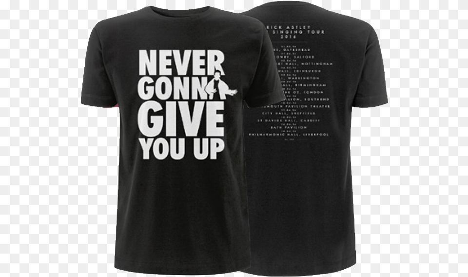 Gonna Give You Up39 2016 Tour Mens Black T Shirt, Clothing, T-shirt, Adult, Male Png Image