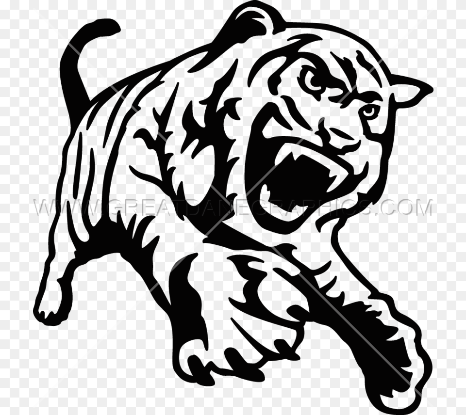 Good Clipart Tiger Body Black And White Tiger Clipart, Animal, Wildlife, Mammal, Panther Free Png