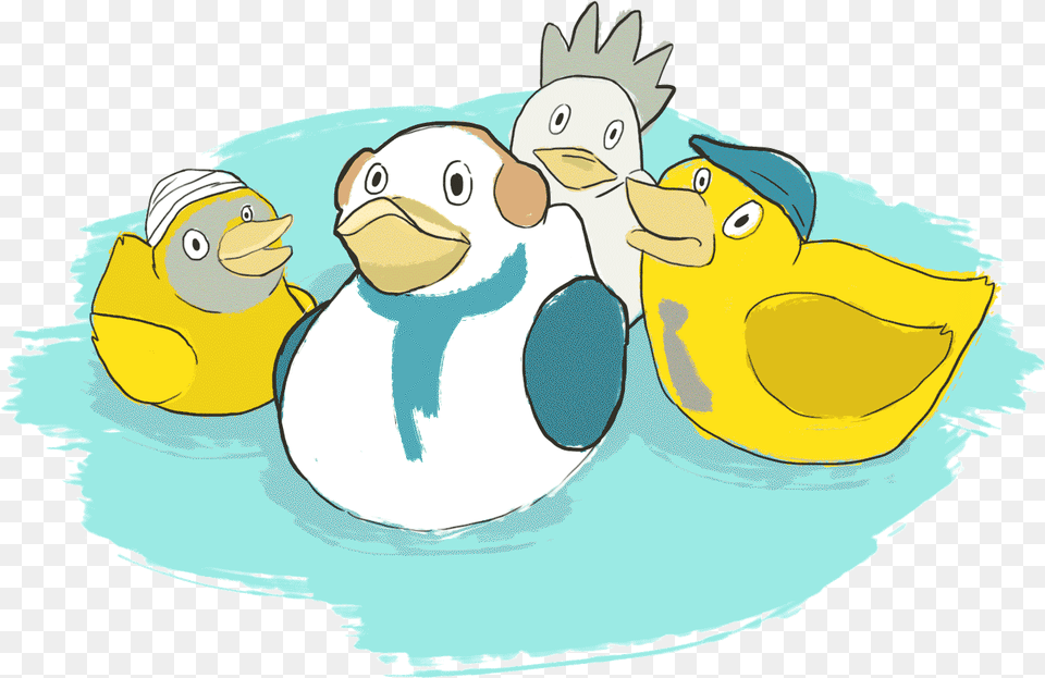 Good Evil And A Rubber Duck Cartoon, Animal, Bird, Penguin Free Png Download