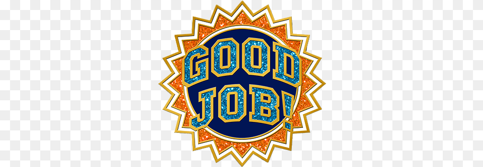 Good Job Glitter Pin Job, Logo, Badge, Symbol, Pattern Free Transparent Png