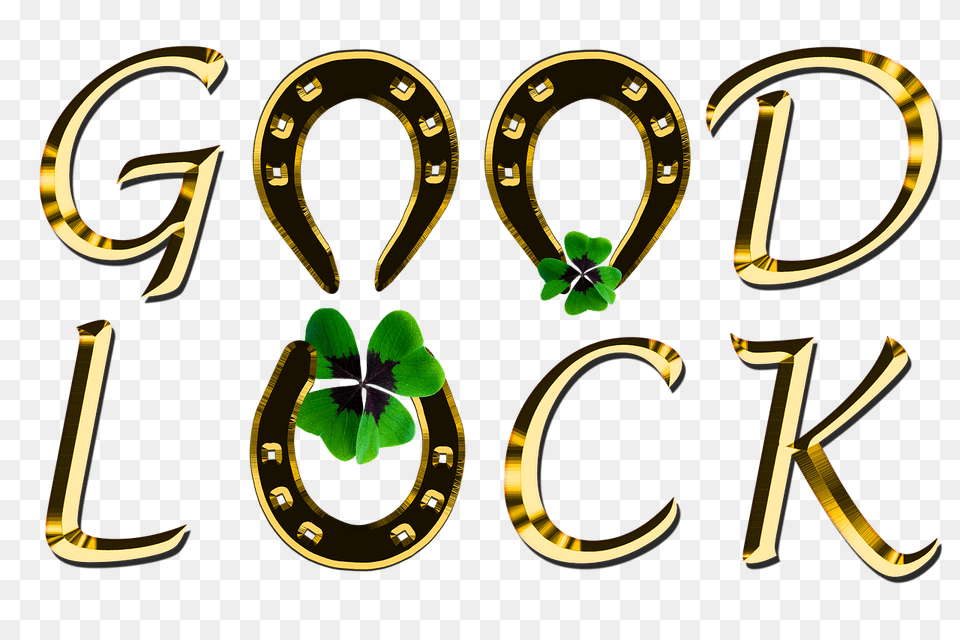 Good Luck Golden Symbol, Number, Text Png Image