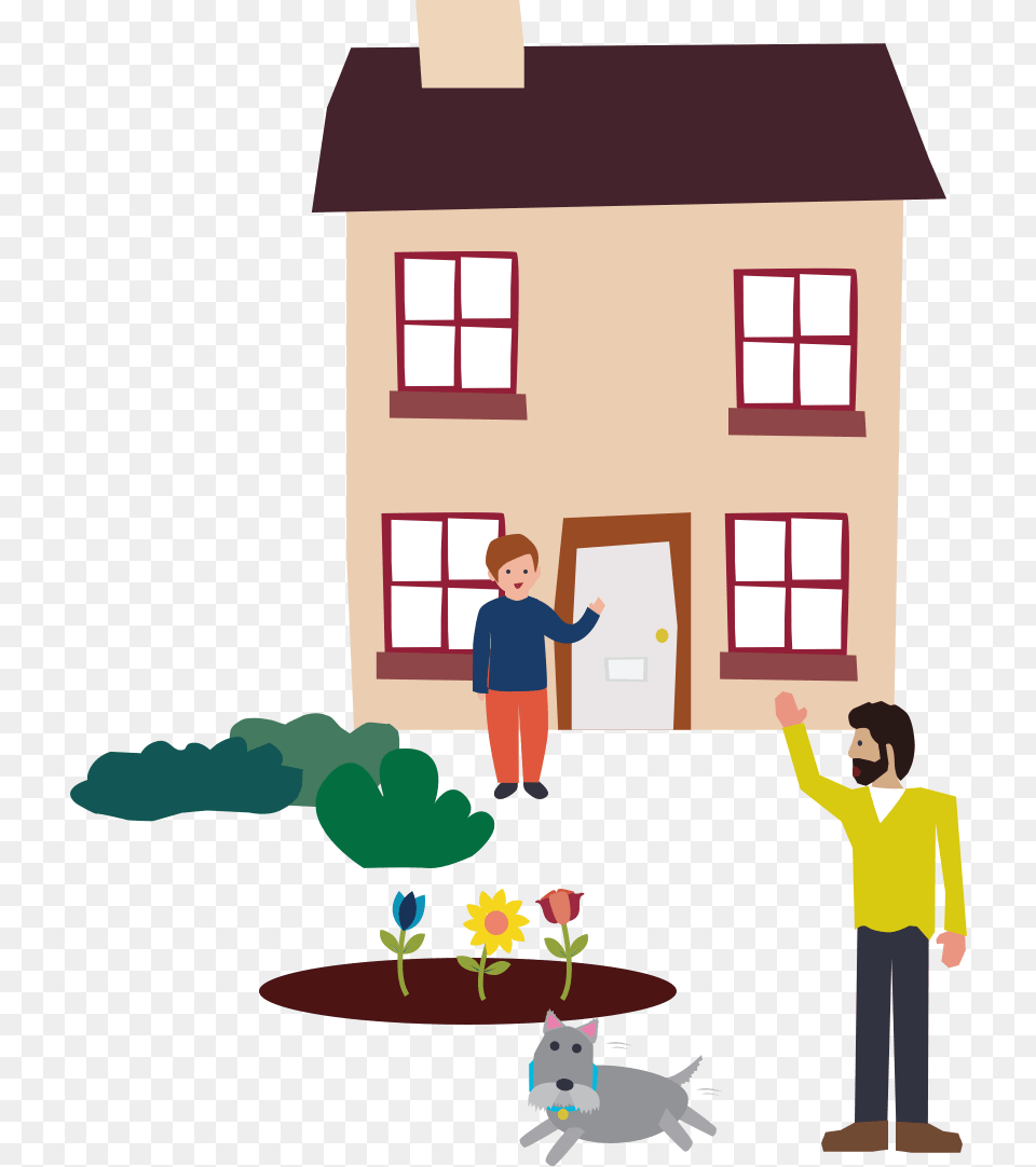 Good Manners Clipart Neighbouring Friend Waving Out Of Their Windows, Neighborhood, Adult, Person, Male Free Png