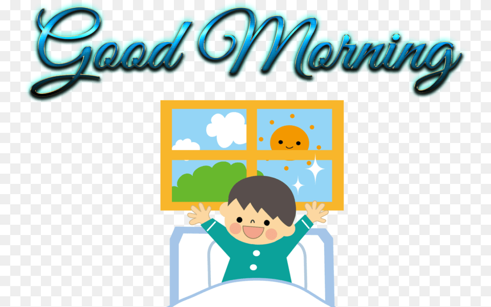 Good Morning Stickers For Kids Good Morning Stickers Whatsapp, Book, Comics, Person, Publication Free Png