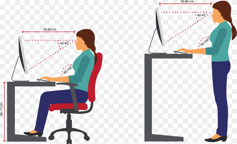 Good Posture In Office, Desk, Furniture, Table, Adult Free Transparent Png