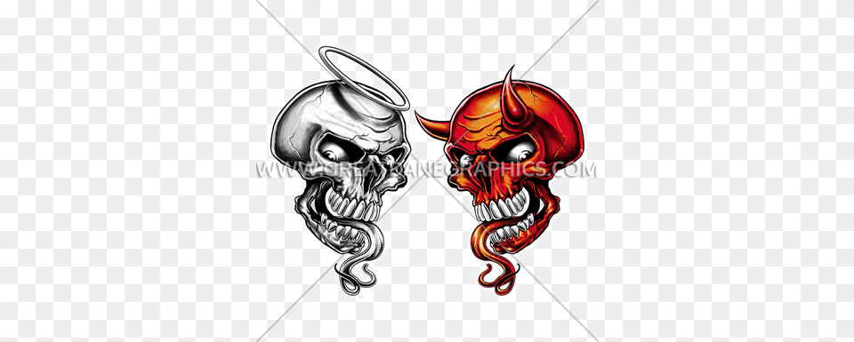 Good Skull And Evil Skull Production Ready Artwork For T Shirt, Art, Accessories Free Transparent Png