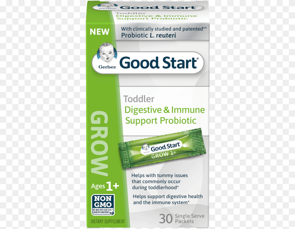 Good Start Grow 1 Gerber Good Start Grow Toddler Probiotic, Advertisement, Gum, Baby, Person Free Png Download