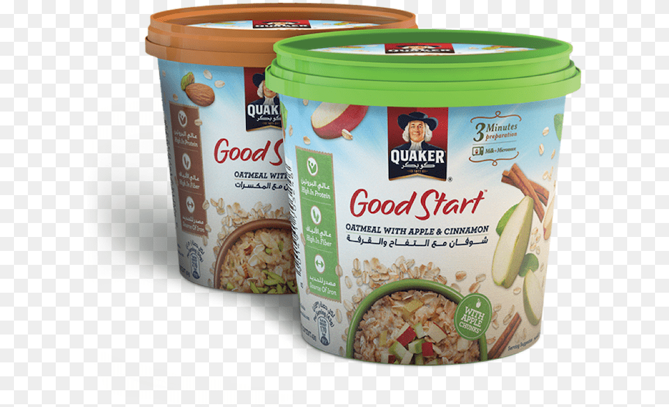 Good Start Oatmeal Pots With Apple And Cinnamon U2013 Quaker Arabia Quaker Oats Company, Dessert, Food, Yogurt, Adult Free Png Download